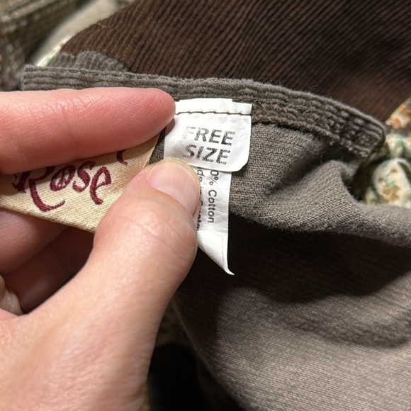 Gypsy Rose Festival Patchwork Grateful Dead Bear Brown Apron Top - Picture 8 of 9